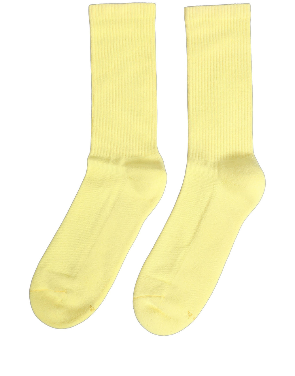 Yellow Cotton Ribbed Mid Calf Women Accessory Socks