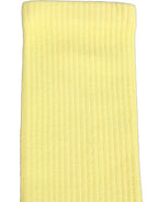 Yellow Cotton Ribbed Mid Calf Women Accessory Socks