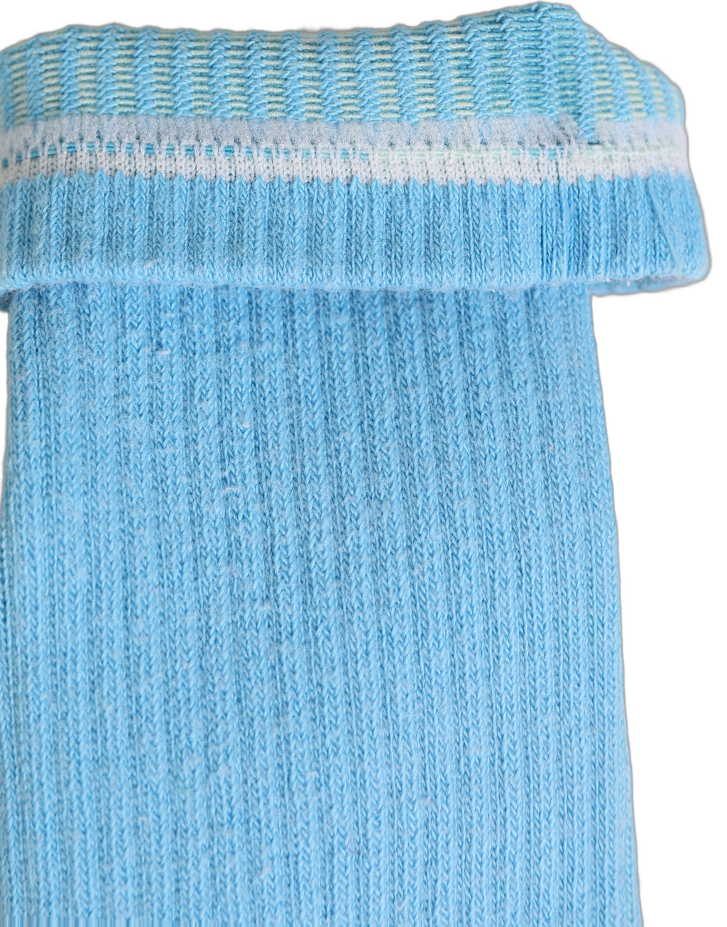 Light Blue Cotton Ribbed Mid Calf Accessory Socks