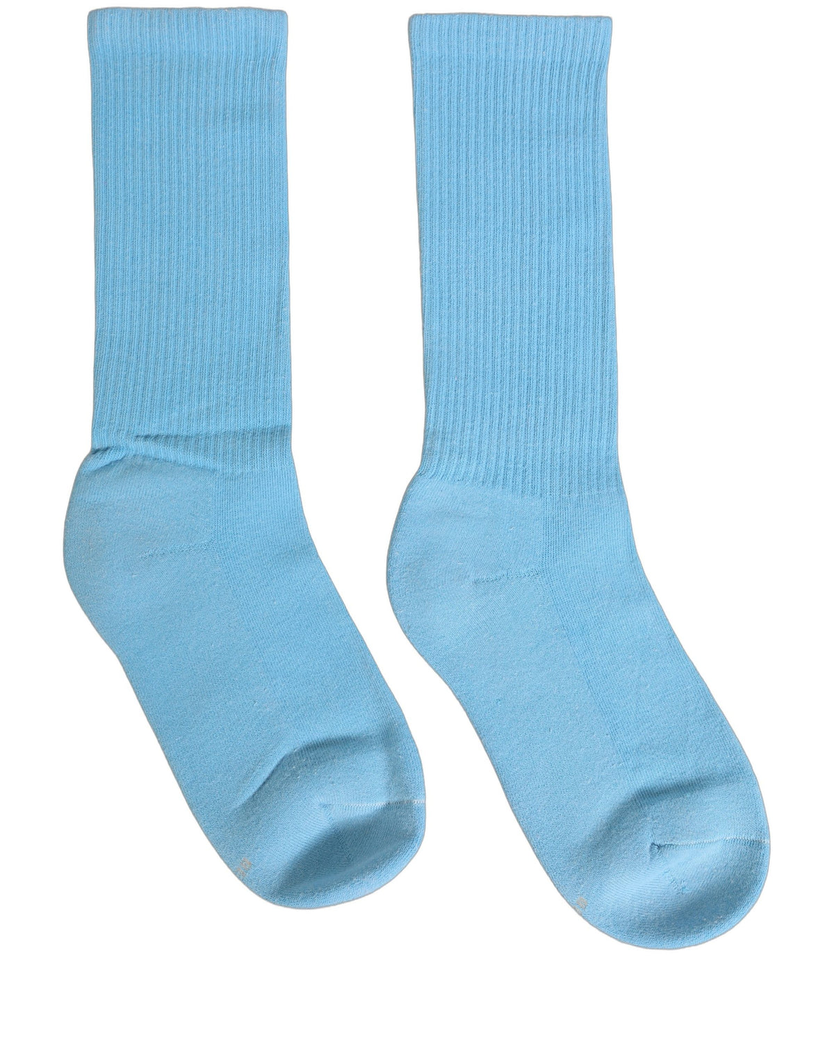 Light Blue Cotton Ribbed Mid Calf Accessory Socks