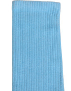 Light Blue Cotton Ribbed Mid Calf Accessory Socks