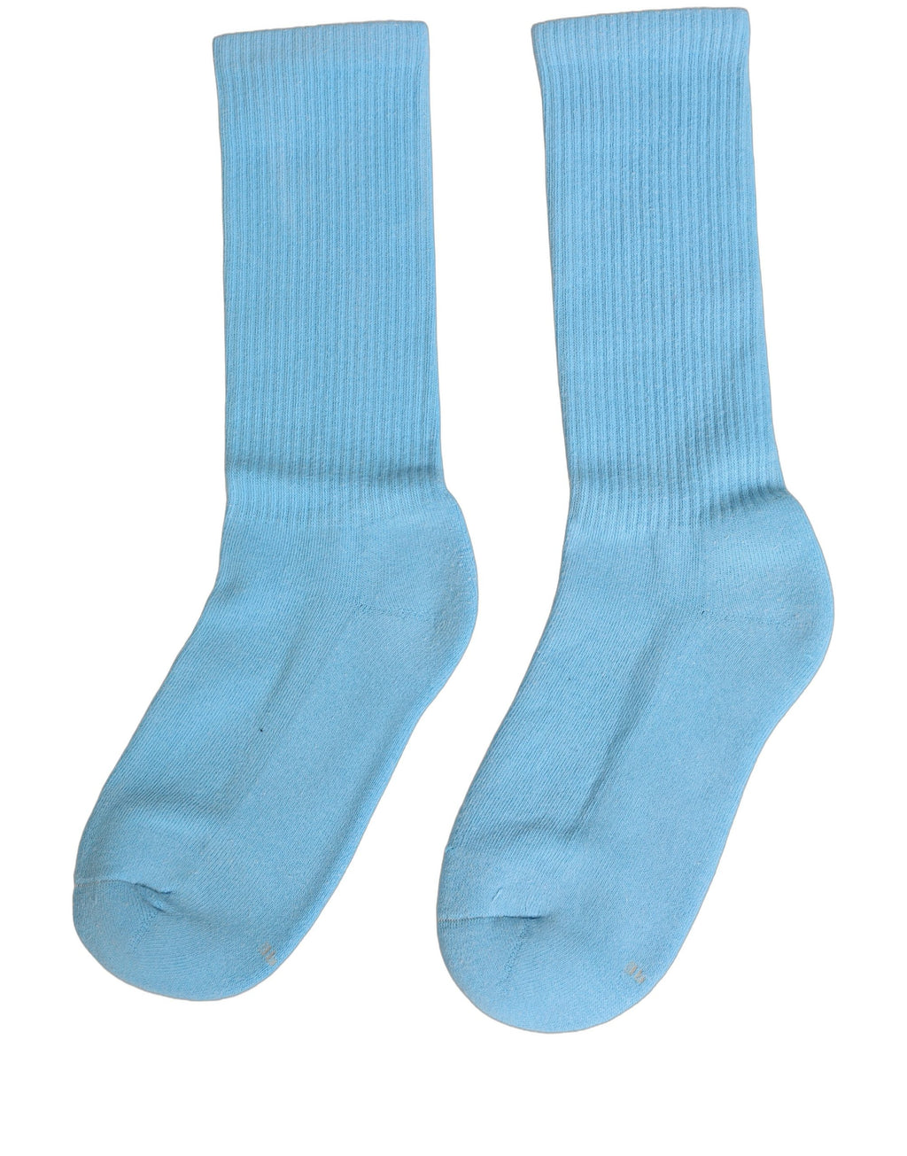 Light Blue Cotton Ribbed Mid Calf Accessory Socks