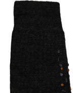 Dark Gray Sequined Wool Knee High Accessory Socks