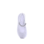 White Polyurethane Ballet Flats