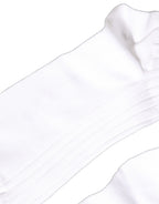 White Cotton Ribbed Logo Over The Calf Women Socks