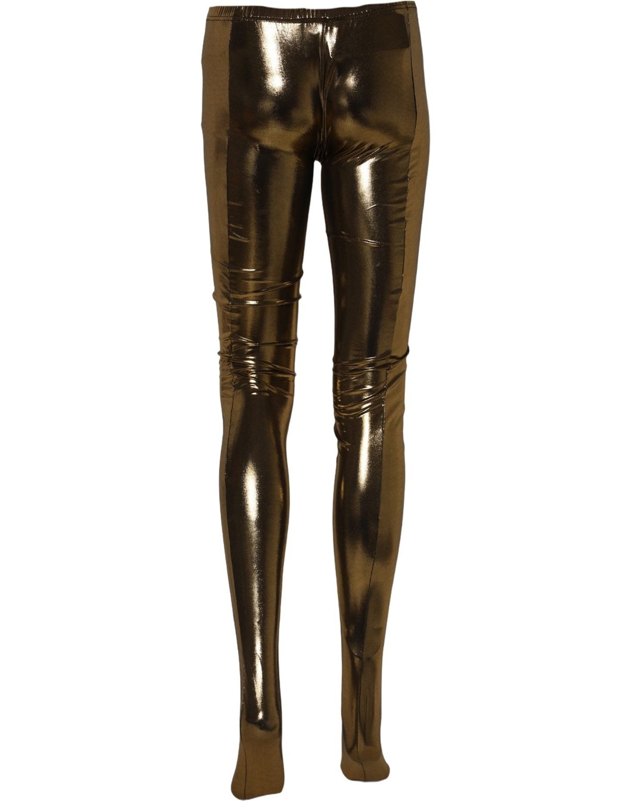 Gold Metallic Leggings Pantyhose Stockings Socks