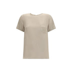 Beige Silk T-Shirt