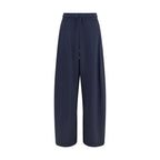 Blue Polyamide Casual Pants