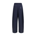 Blue Polyamide Casual Pants