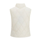 White Polyester Sleeveless Jacket