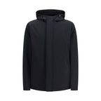 Black Polyester Full-Length Jacket
