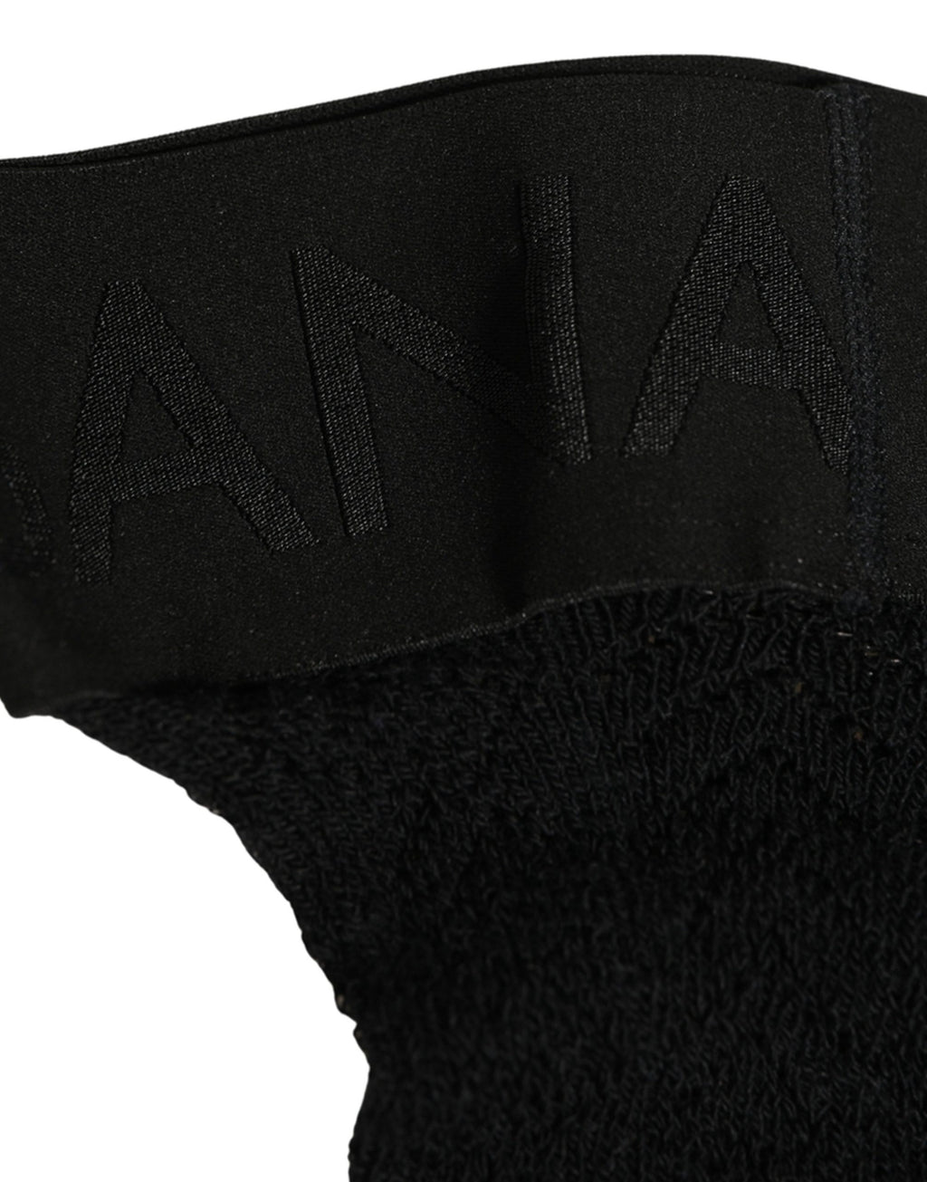Black Wool Logo Calf Long Women Accessory Socks