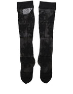 Black Floral Nylon Stretch Over The Calf Socks