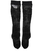 Black Floral Nylon Stretch Over The Calf Socks