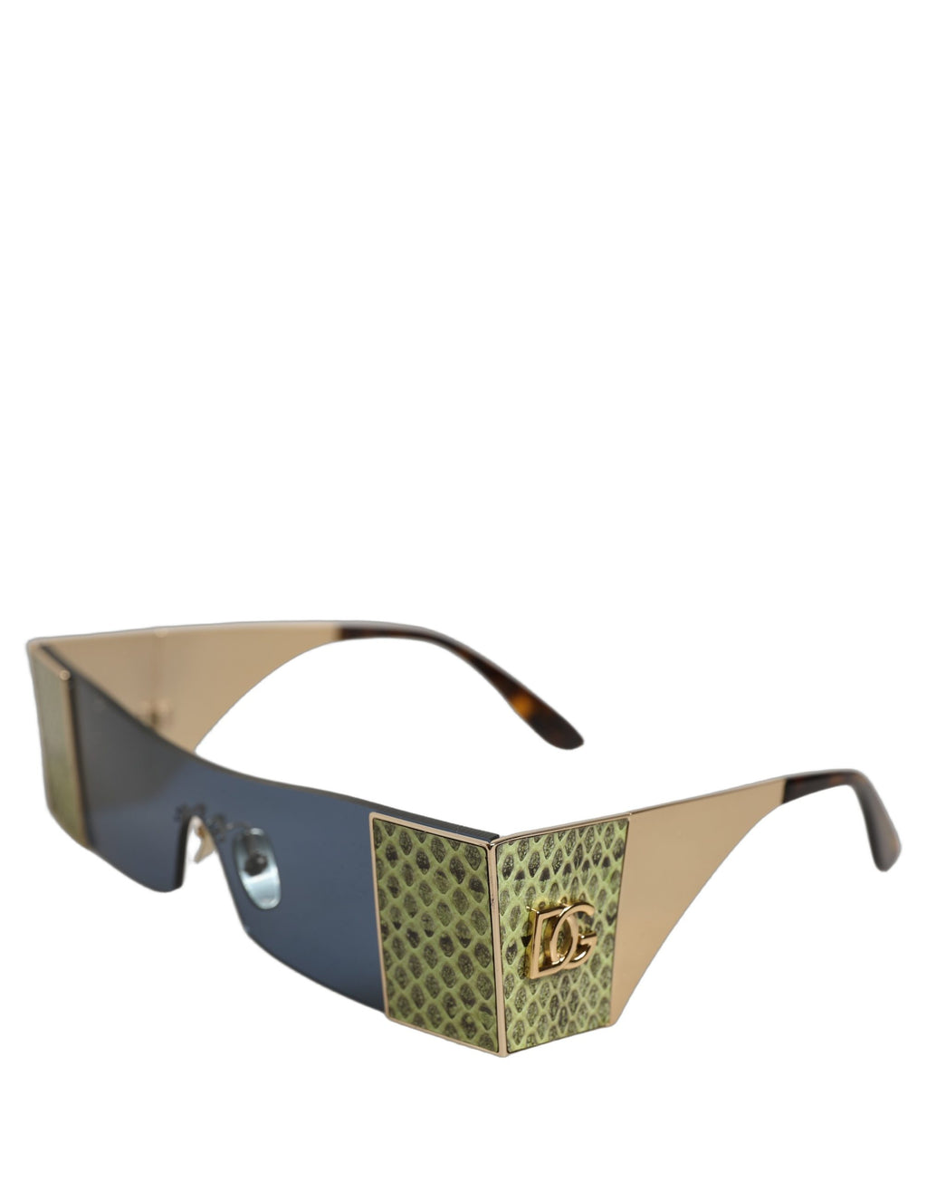 Gold Metal DG2263 Rectangle Snakeskin Frame Sunglasses