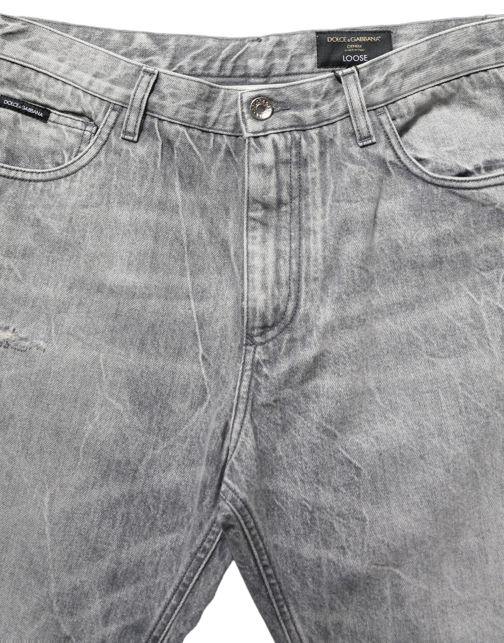 Grey Distressed Straight Leg Men Denim Jeans