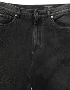 Dark Gray Cotton WideLeg Oversize Denim Jeans