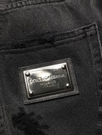 Dark Gray Distressed Oversize Men Denim Jeans