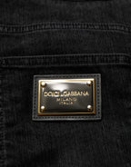 Black Cotton Relaxed Wide Leg Men Denim Jeans