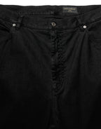 Black Cotton Relaxed Wide Leg Men Denim Jeans