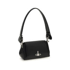 Black Polyurethane Shoulder Bag