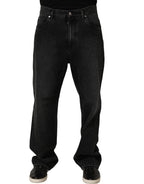 Dark Gray Cotton WideLeg Oversize Denim Jeans