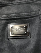 Dark Gray Cotton Loose Fit Men Denim Jeans