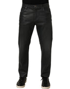 Dark Gray Cotton Loose Fit Men Denim Jeans