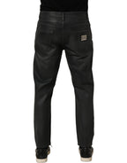 Dark Gray Cotton Loose Fit Men Denim Jeans
