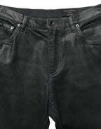 Dark Gray Cotton Loose Fit Men Denim Jeans