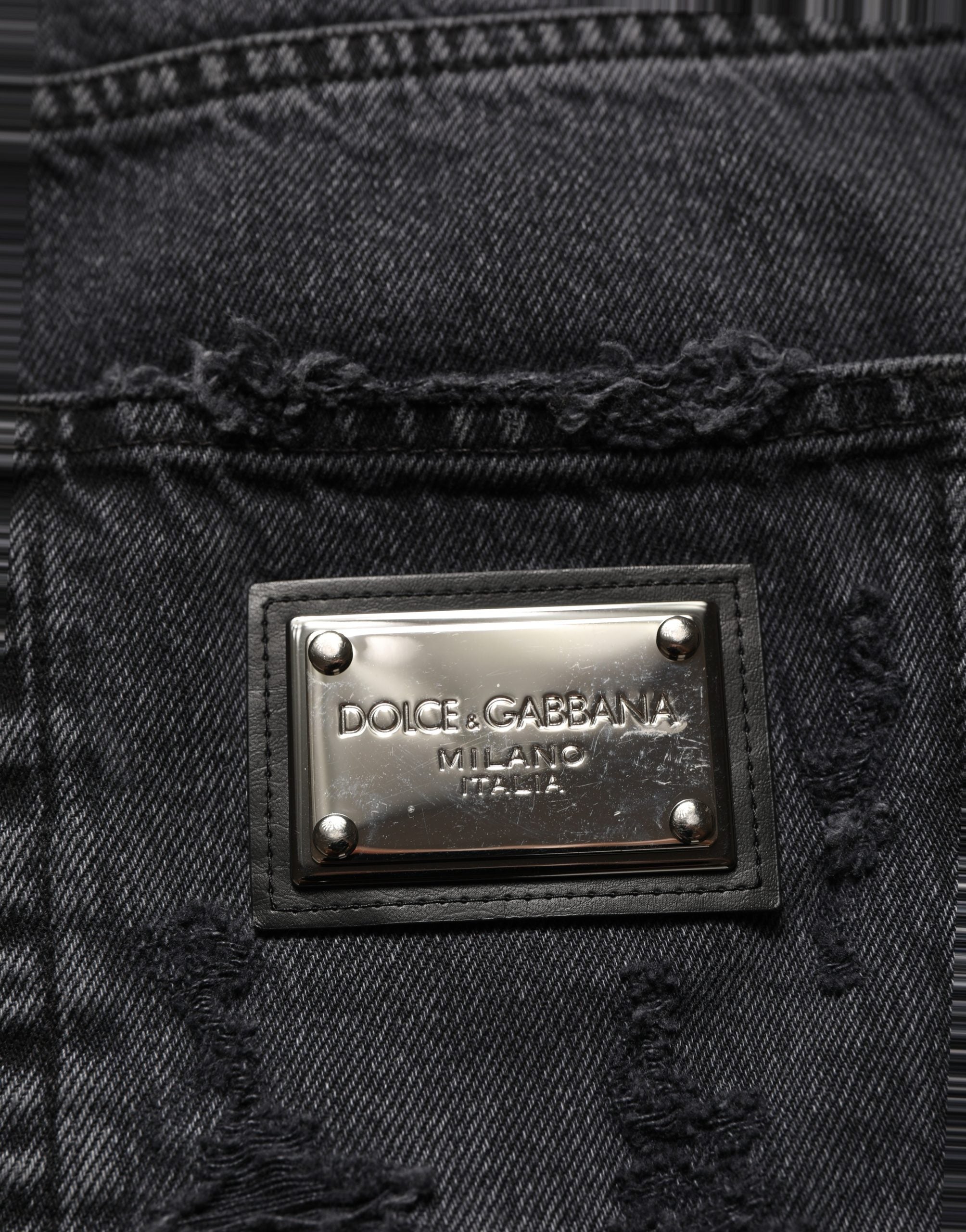 Dark Gray Cotton Ripped Men Denim Jeans