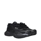 Black Fabric Chunky Sneakers