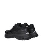 Black Fabric Chunky Sneakers