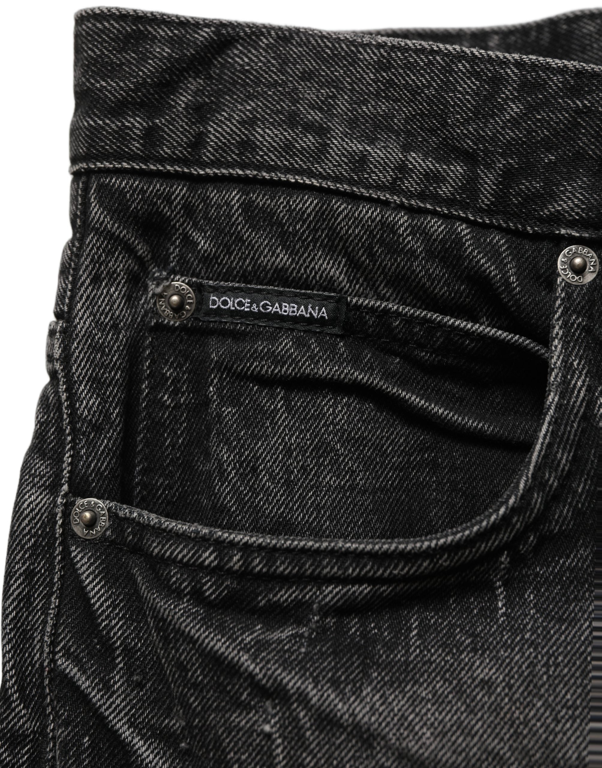 Dark Gray Cotton Baggy Cargo Men Denim Jeans