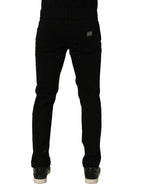 Black CottonStretch Regular Skinny Denim Jeans
