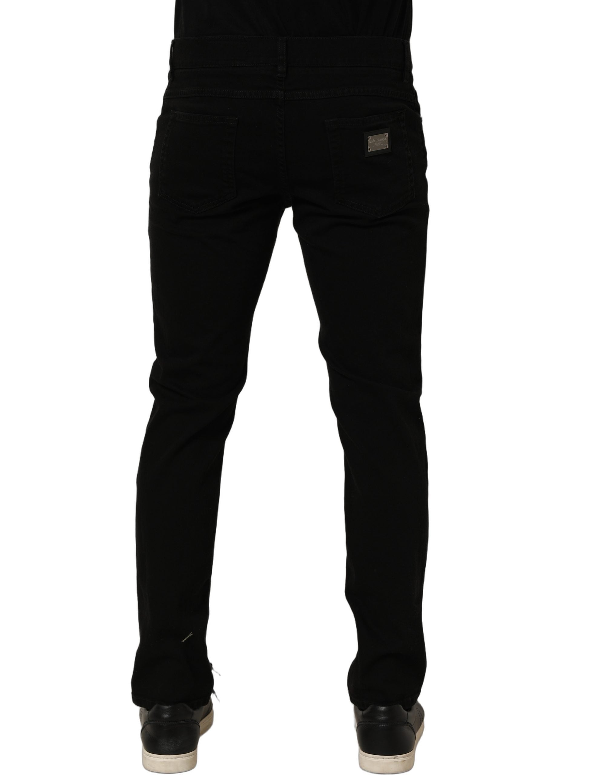 Black CottonStretch Regular Skinny Denim Jeans