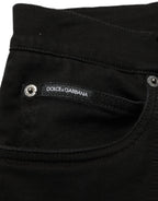 Black CottonStretch Regular Skinny Denim Jeans