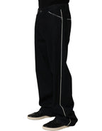Black Cotton Stretch Straight Men Denim Jeans