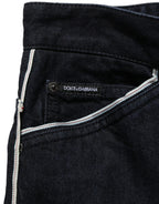 Black Cotton Stretch Straight Men Denim Jeans