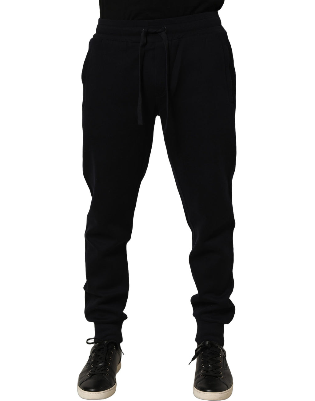 Blue Cotton Drawstring Jogger Trouser Pants