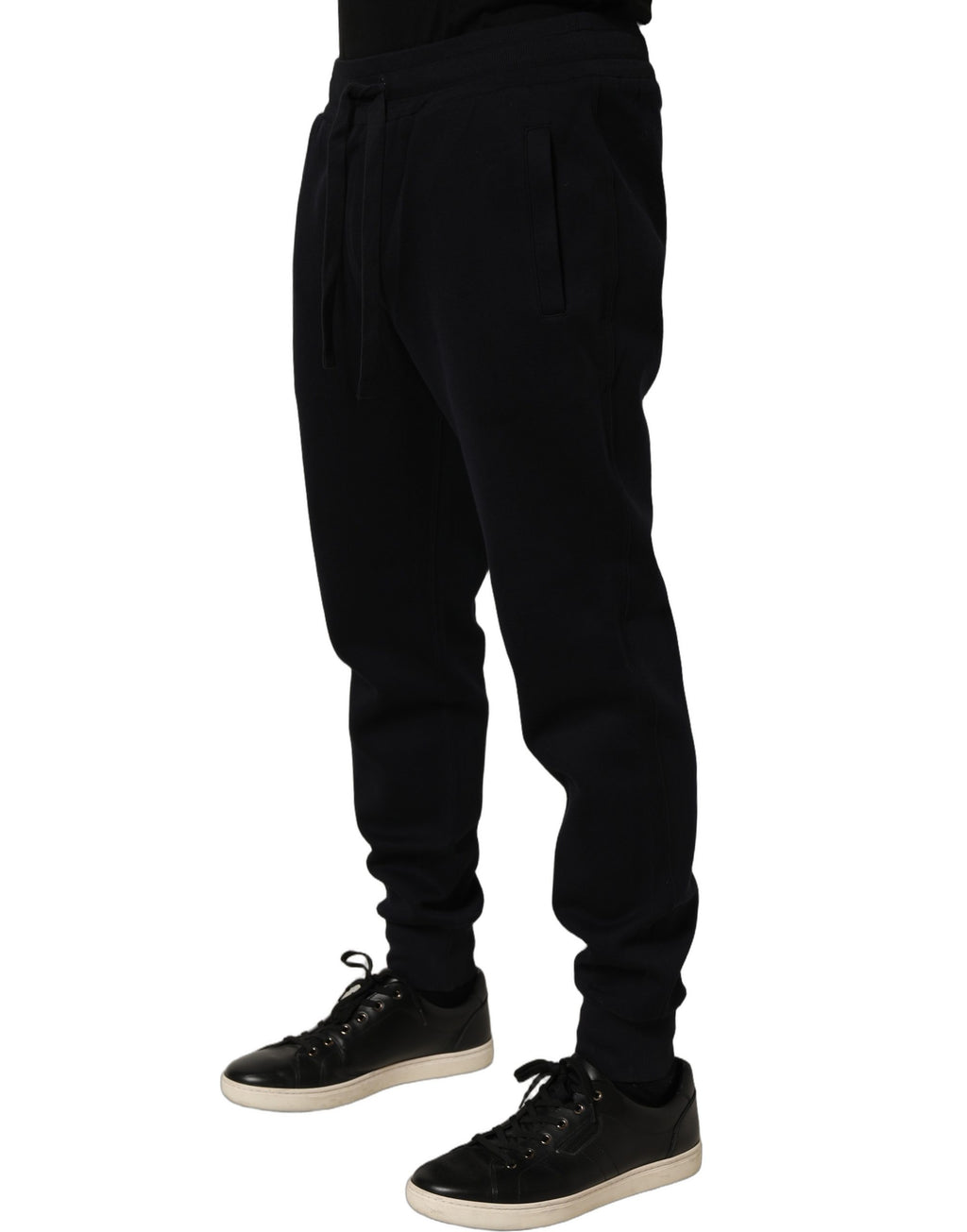 Blue Cotton Drawstring Jogger Trouser Pants