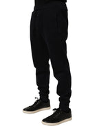 Blue Cotton Drawstring Jogger Trouser Pants