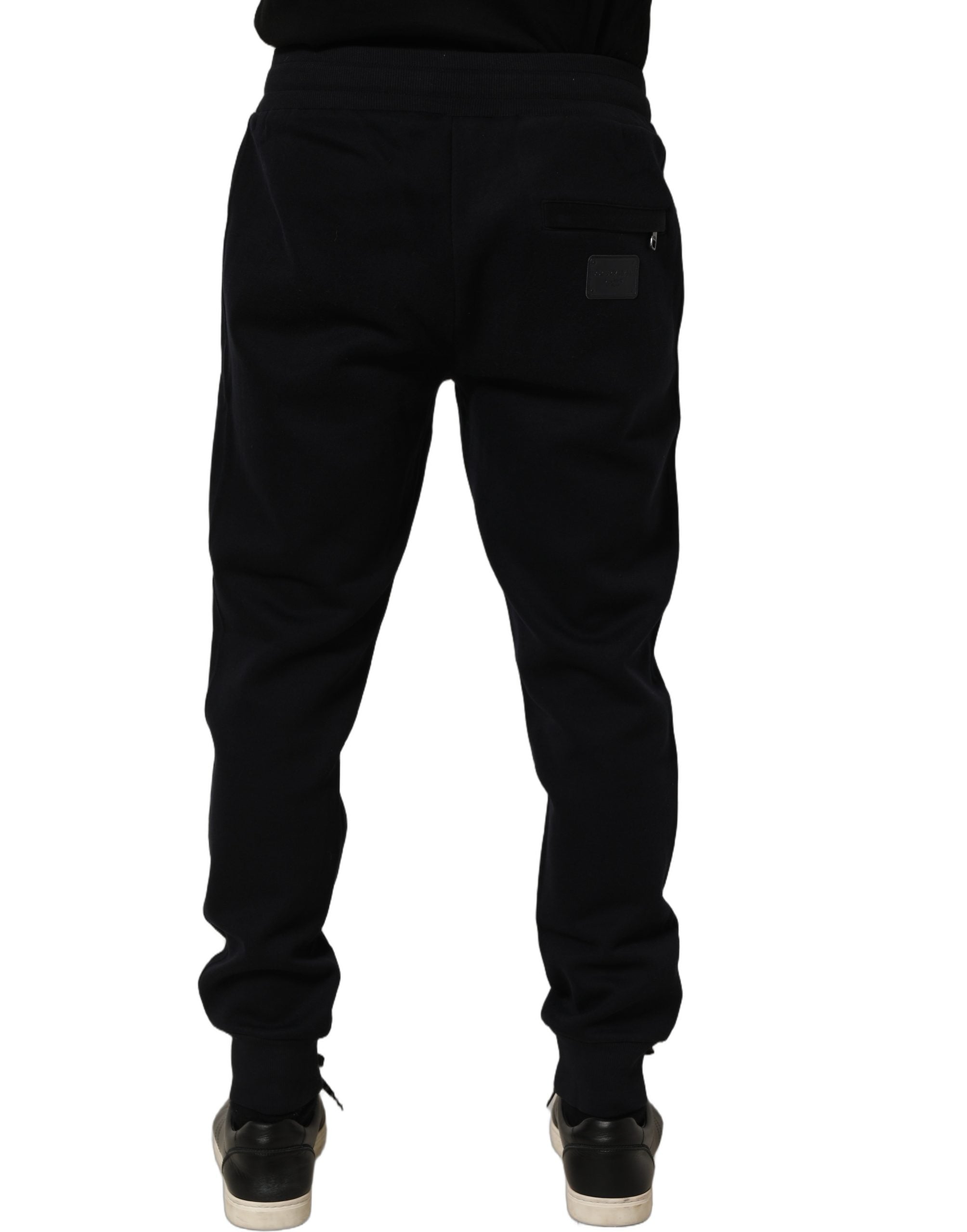 Blue Cotton Drawstring Jogger Trouser Pants