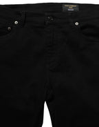 Black Cotton Stretch Skinny Denim Trouser Jeans