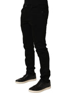 Black Cotton Stretch Skinny Denim Trouser Jeans