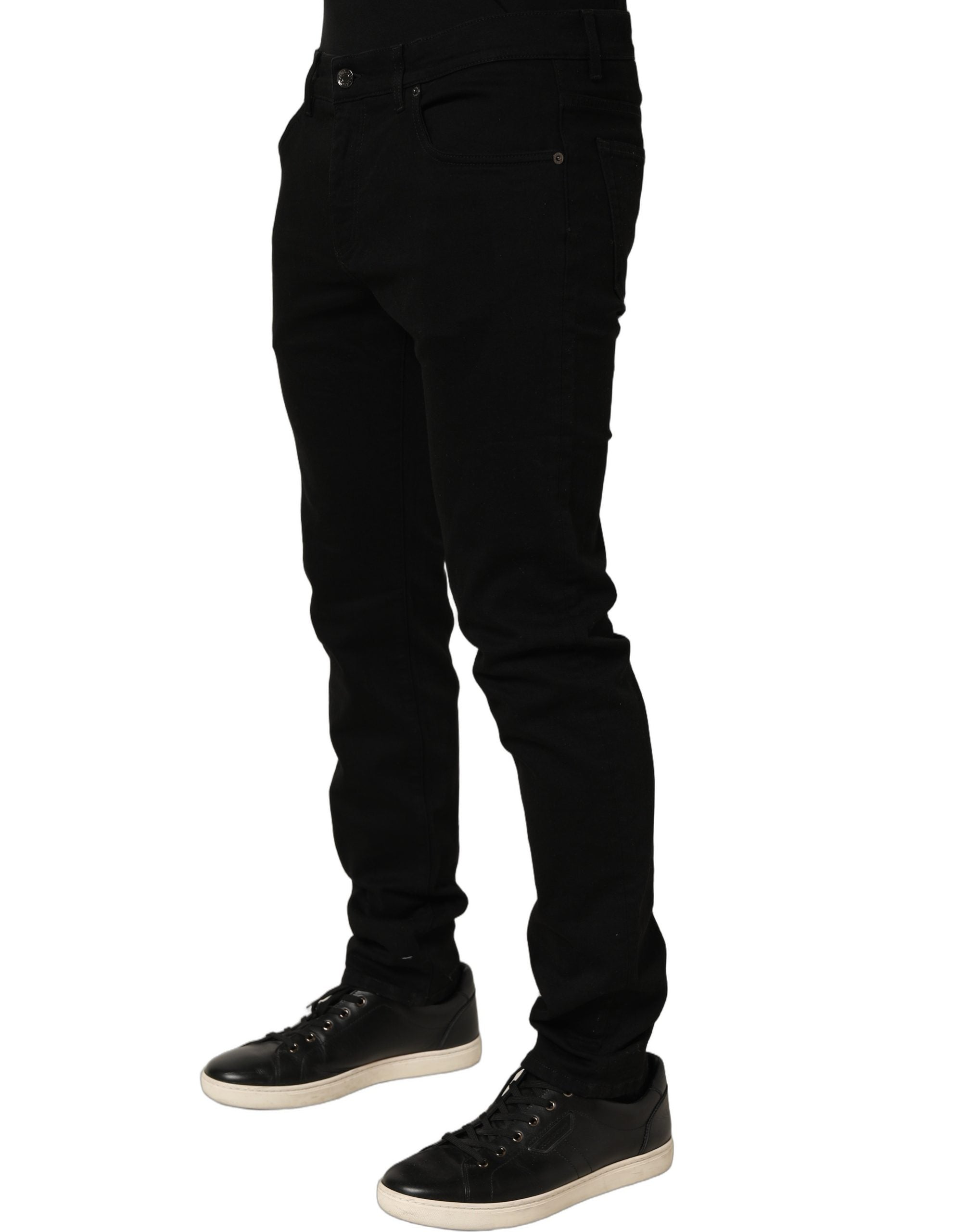 Black Cotton Stretch Skinny Denim Trouser Jeans