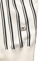 White Black Stripe Collared Polo T-shirt