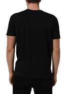 Black Cotton Short Sleeve Crew Neck T-shirt
