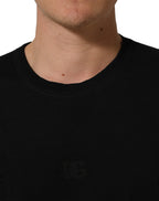 Black Cotton Short Sleeve Crew Neck T-shirt