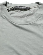 Green Cotton Short Sleeve Crew Neck T-shirt